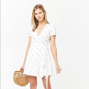 F21 Hearts Mini Wrap Dress